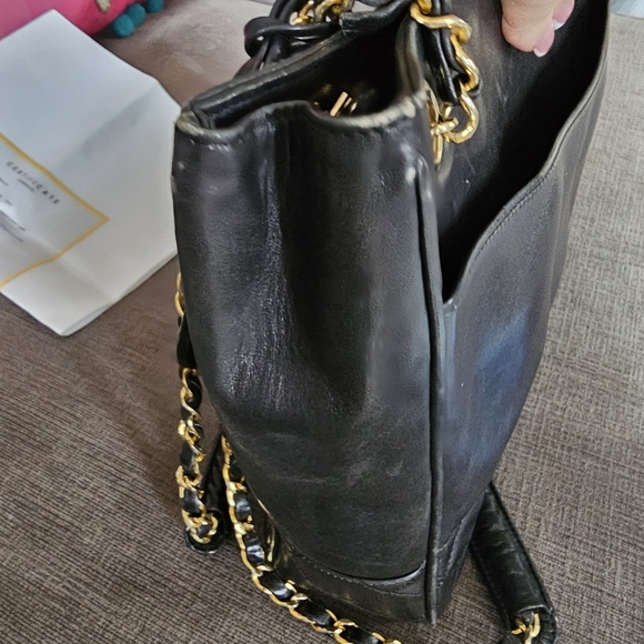 CHANEL Chain Tote Shoulder Crossbody Bag Lambskin Black 100% Authentic Guarantee - Picture 15 of 16
